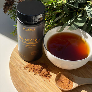 Cup of tea made with Organic Turkey Tail Mushroom Powder