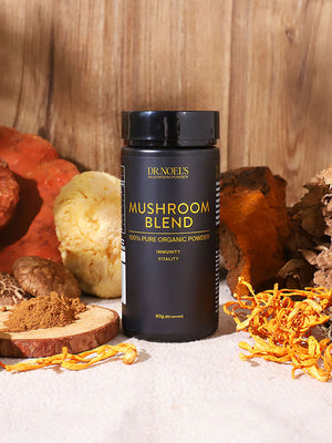 Organic mushroom powder supplement for wellness and vitality